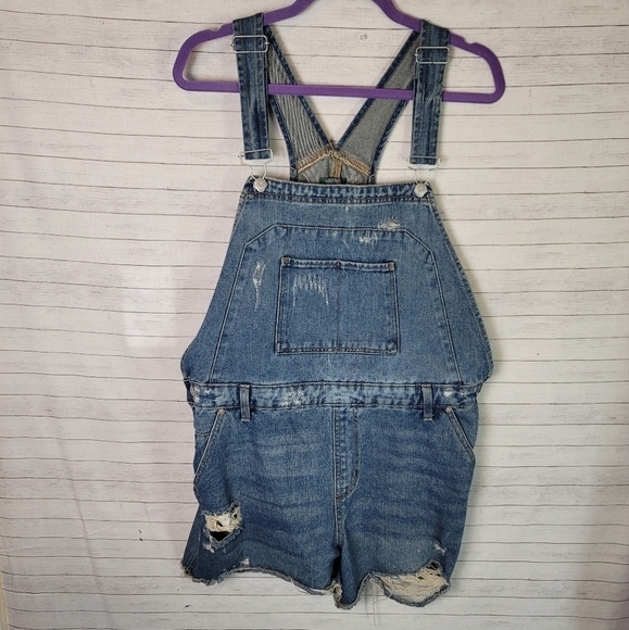 WILD FABLE DENIM OVERALL SHORTS, SZ XXL - Picture 1 of 11